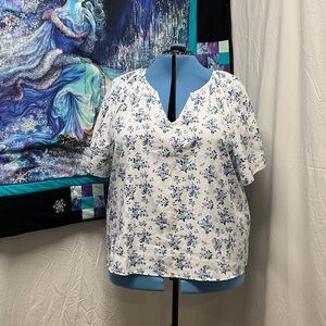 Blue Floral Women's Blouse